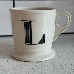 Anthropologie Monogrammed White Mug